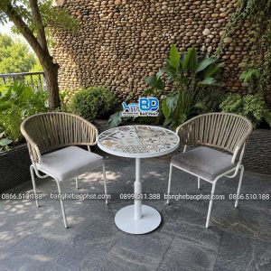 Bộ bàn ghế sắt sơn tĩnh điện đan dây dù BP2026 18 bo ban ghe sat son tinh dien dan day du BP2026 2