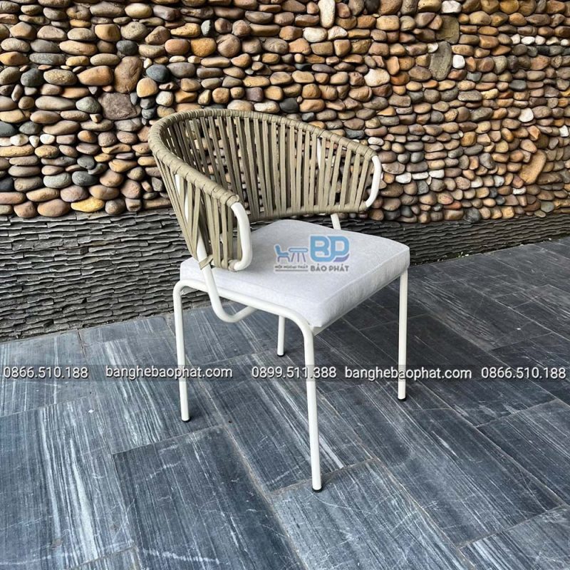 Bộ bàn ghế sắt sơn tĩnh điện đan dây dù BP2026 27 Ghế sắt sơn tĩnh điện đan dây dù BP2026