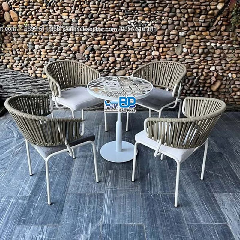 Bộ bàn ghế sắt sơn tĩnh điện đan dây dù BP2026 30 Ưu điểm của bộ bàn ghế sắt sơn tĩnh điện đan dây dù BP2026