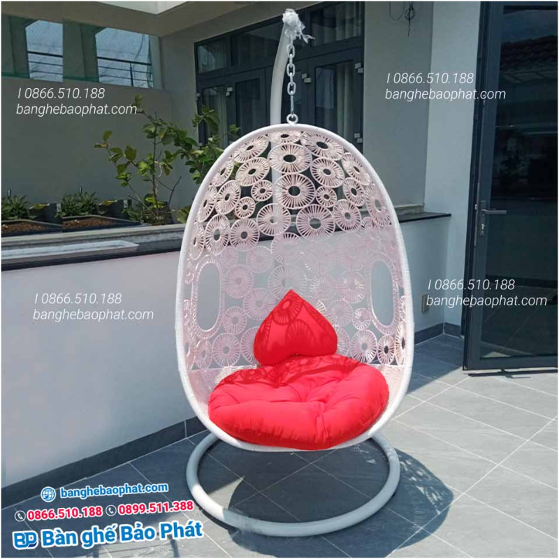 Bộ bàn ghế trứng mây nhựa ban công cao cấp