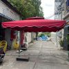 Dù lệch tâm vuông 3 mét x 3 mét màu đỏ đô in logo