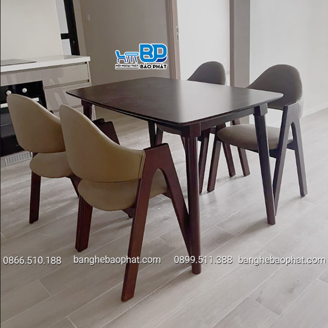 Ghế ăn gỗ bọc nệm chữ A