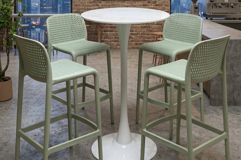 Ghế quầy bar nhựa xanh 3029