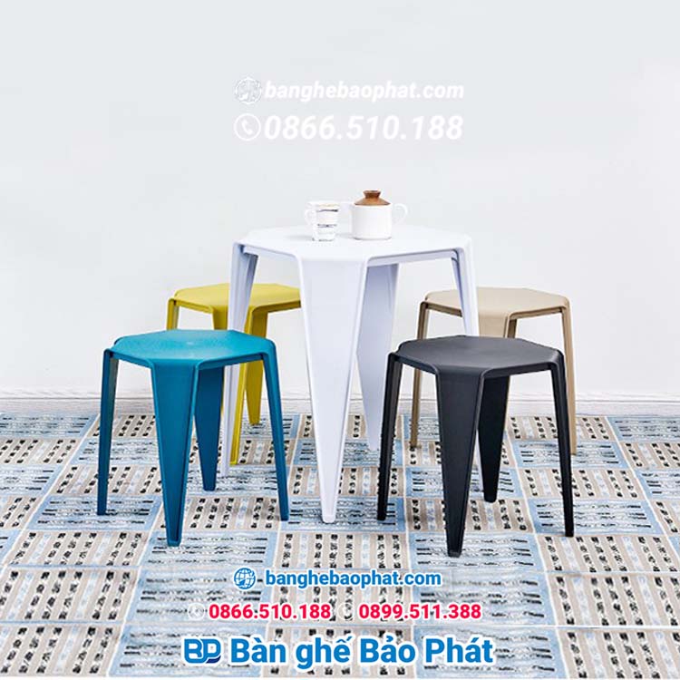 Ghế đôn nhựa xanh 3006