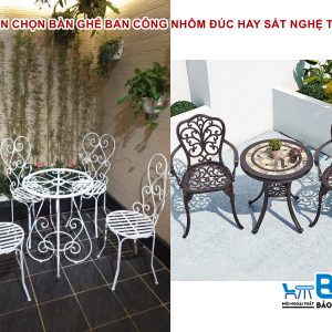 Nên chọn bàn ghế ban công nhôm đúc hay sắt nghệ thuật