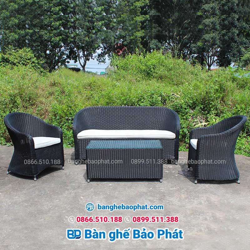 Sofa ban công mây nhựa đẹp và sang trọng