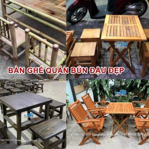 Bàn ghế quán bún đậu