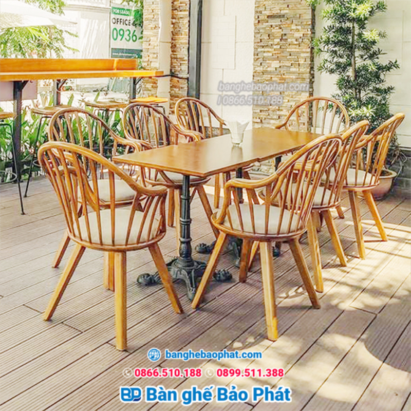 Bộ bàn ghế quán cơm ghế Kalota gỗ Ash BGGBP028