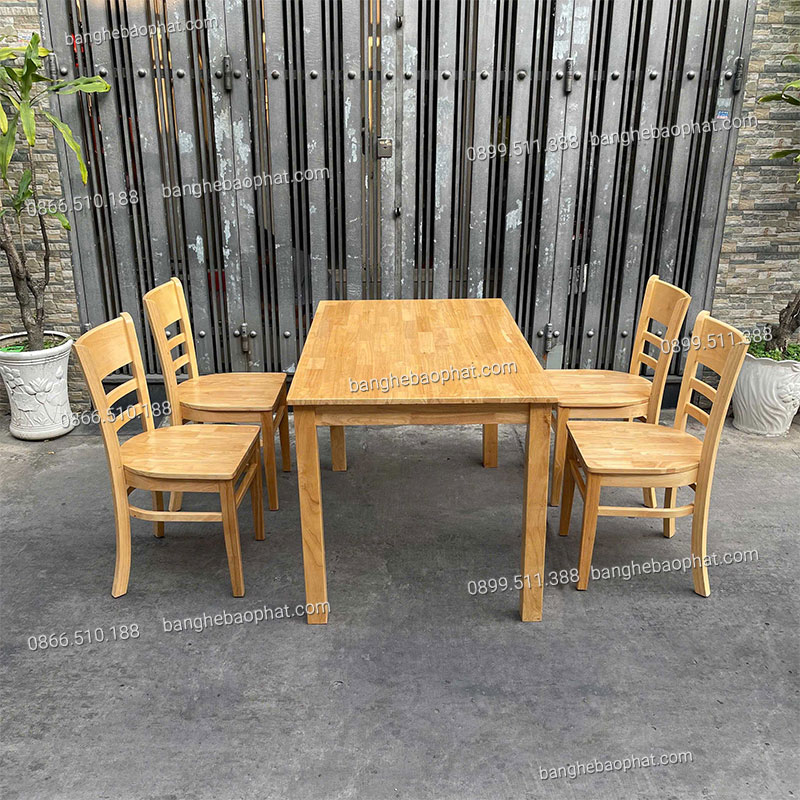 Bộ bàn ghế quán bia hơi Cabin gỗ cao su