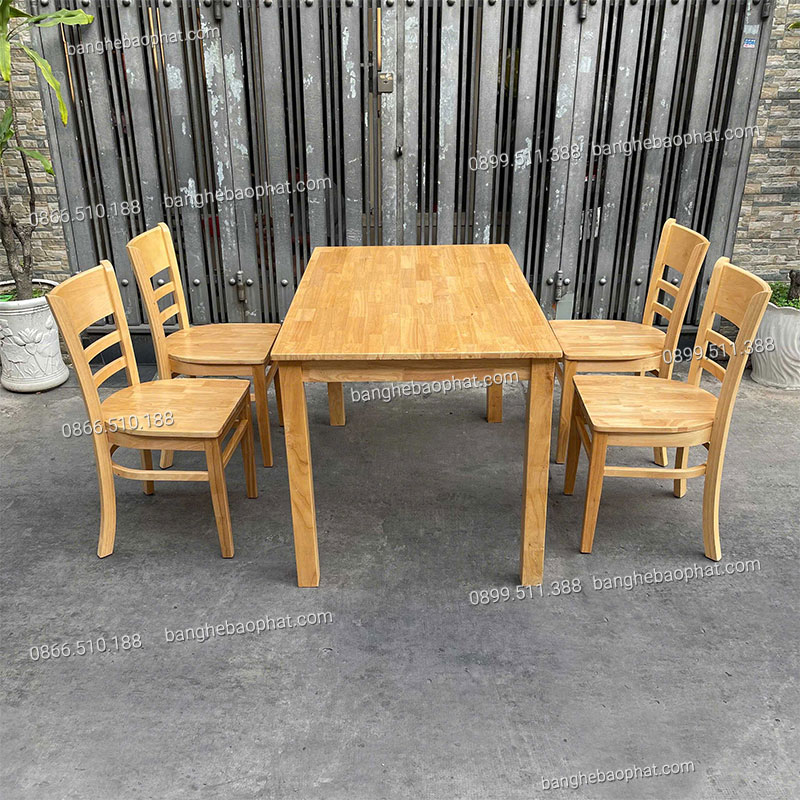 Bộ bàn ghế quán bún đậu Cabin gỗ cao su