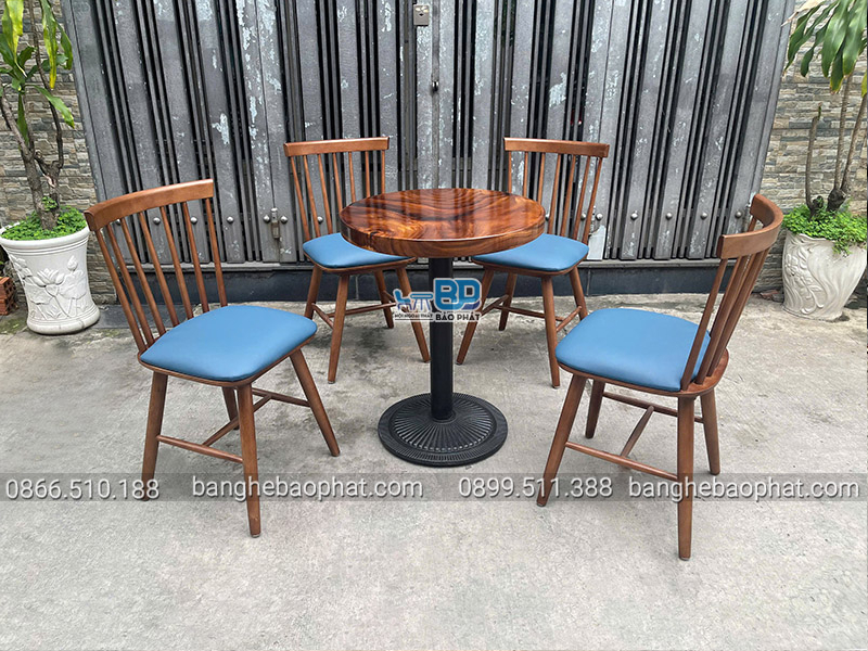 Ghế ăn gỗ 7 nan bọc nệm
