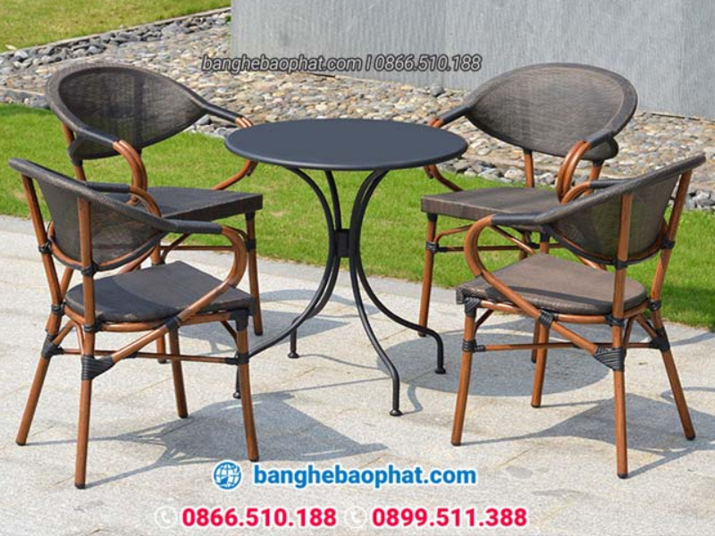Ghế ăn nhập khẩu nhựa giả mây kiểu dáng bành