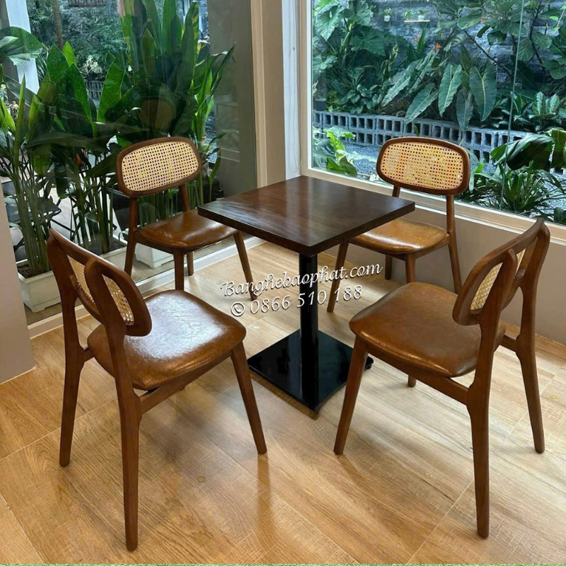 Ghế ăn Secco gỗ nệm lưng mây