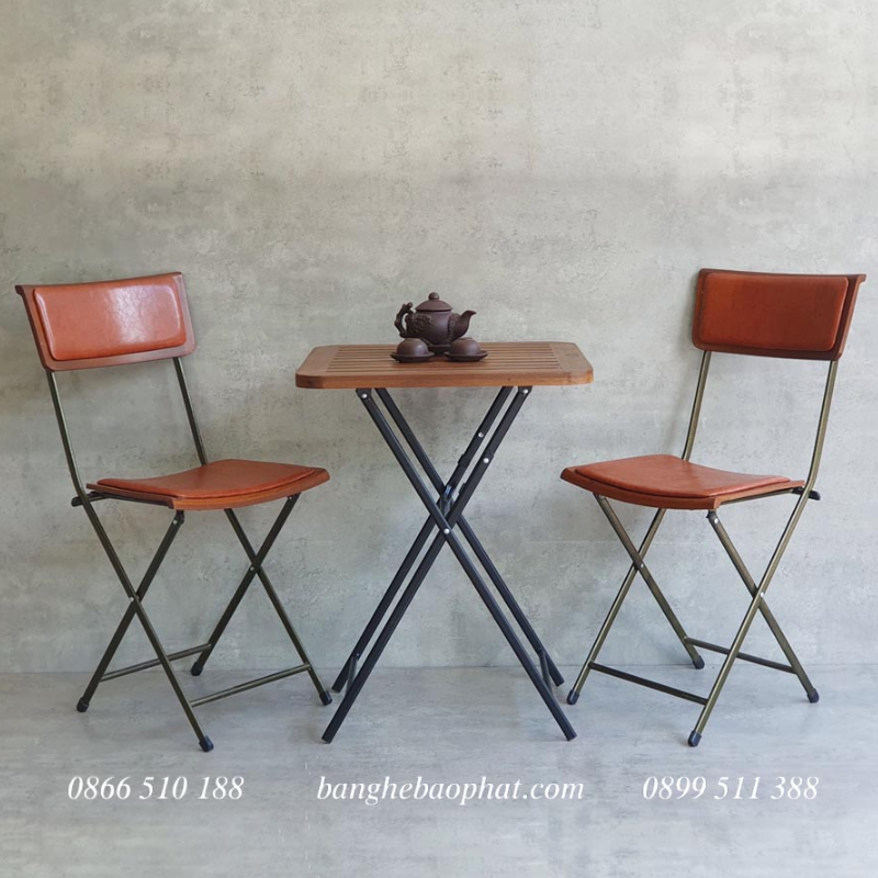 Ghế ăn gấp gọn Fansipang Patio nệm da