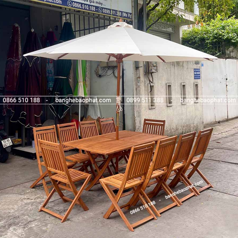 Ghế gỗ tựa lưng xếp gọn ngoài trời