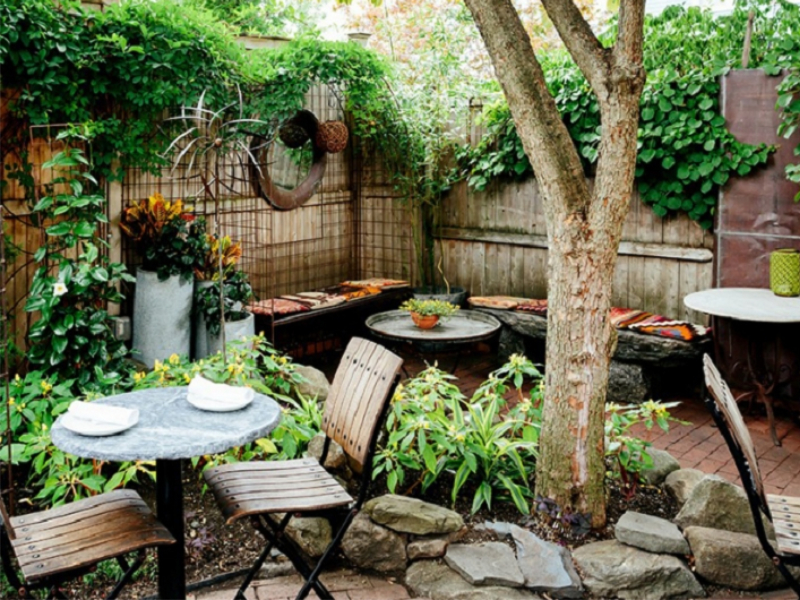 Thiết kế quán cafe sân vườn 100m2 phong cách Vintage