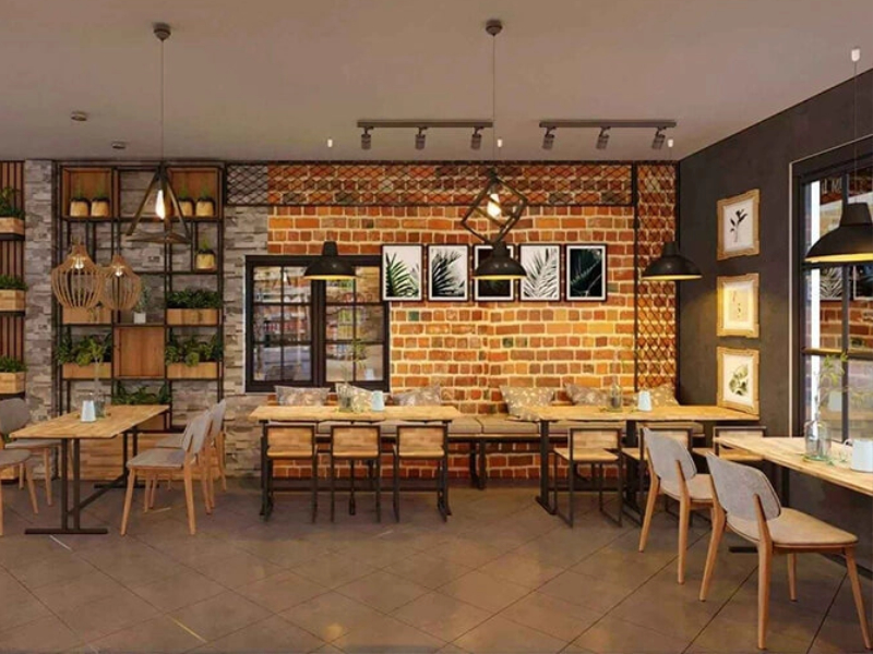 Mẫu thiết kế quán cafe diện tích 80m2 