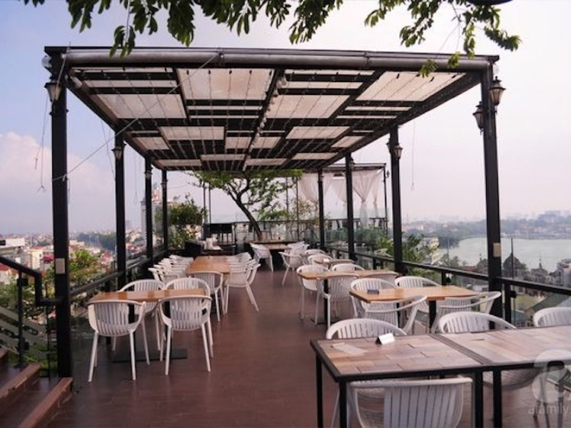 Phong cách quán cafe sân thượng Công Nghiệp 