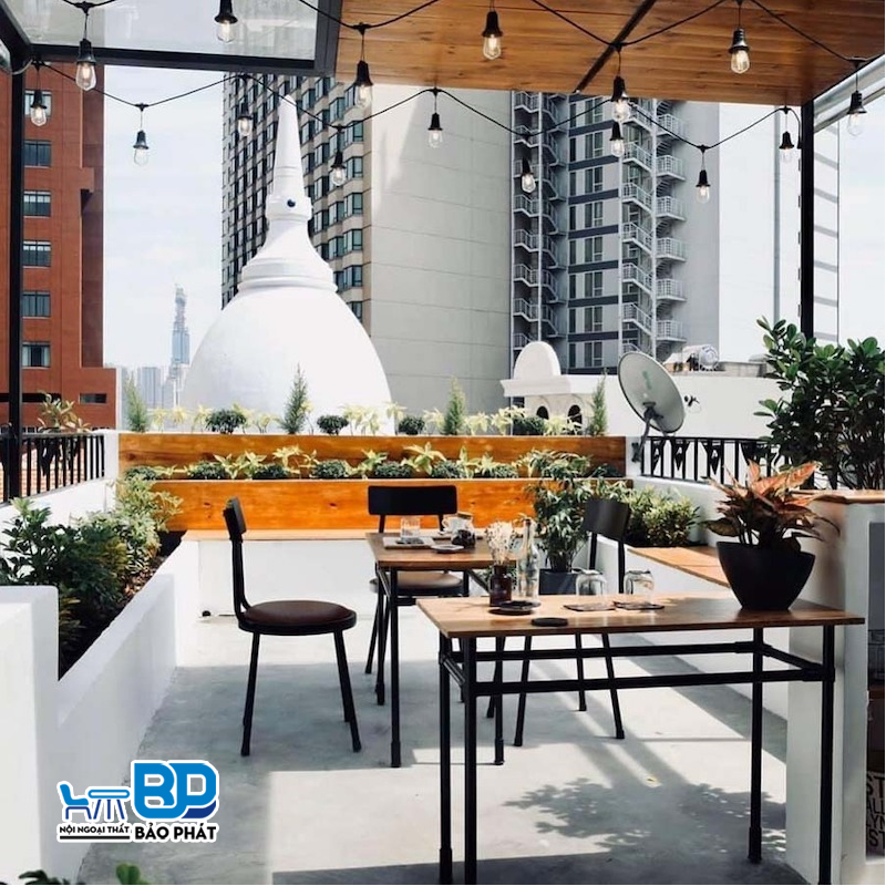 Quán cafe sân thượng phong cách Hiện Đại