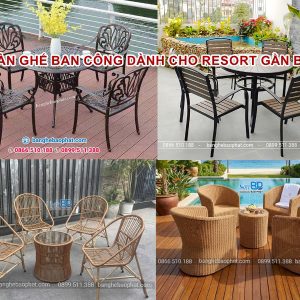 Những mẫu bàn ghế ban công resort chịu được môi trường biển (Muối, gió)
