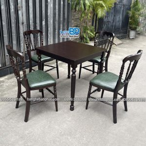 Bàn ghế nhà hàng gỗ nệm napoleon