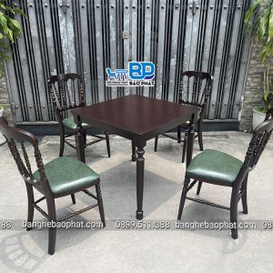 Bàn ghế nhà hàng gỗ nệm napoleon