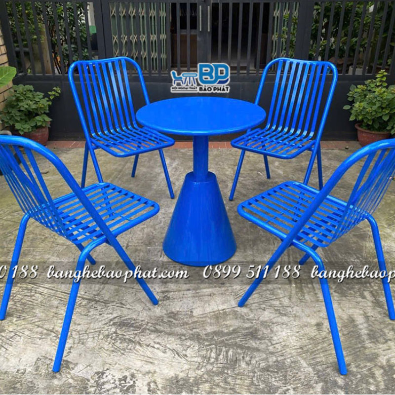 Bàn ghế quán nhậu vỉa hè sắt sơn tĩnh điện