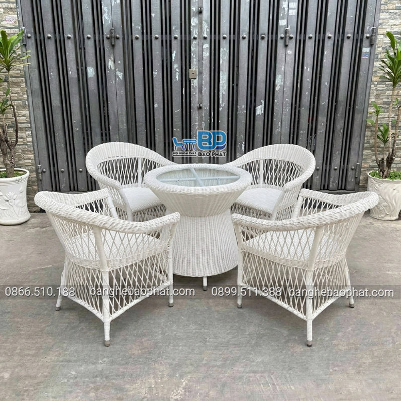 Bàn ghế sân vườn nhựa giả mây