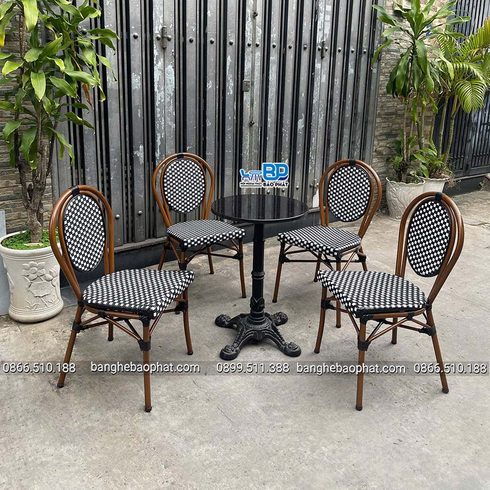 Bộ bàn ghế mây nhựa khung nhôm cao cấp