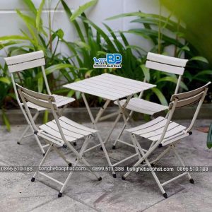 Bộ bàn ghế mini fansipan bằng sắt xếp gọn