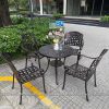 Bộ bàn ghế nhôm đúc caro vuông BPAV04