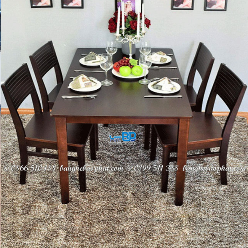 Bộ bàn ghế lẩu bằng gỗ tự nhiên