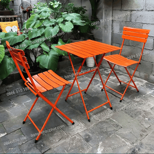 Bộ bàn ghế xếp fansipan sắt sơn tĩnh điện 2 ghế 1 bàn