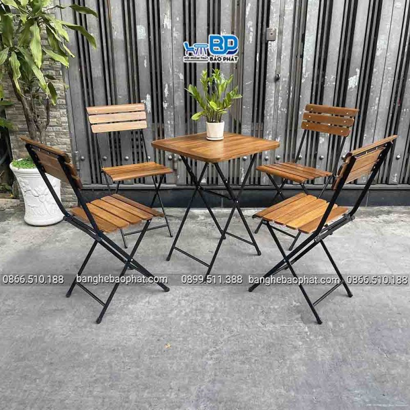 Bộ Bàn Ghế Xếp Nan Thẳng Patio-01 22 Bộ bàn ghế xếp nan thẳng Patio 01