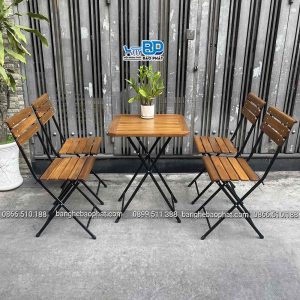 Bộ bàn ghế xếp nan thẳng Patio 01