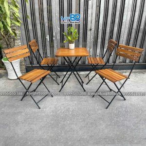 Bộ bàn ghế xếp nan thẳng Patio 01