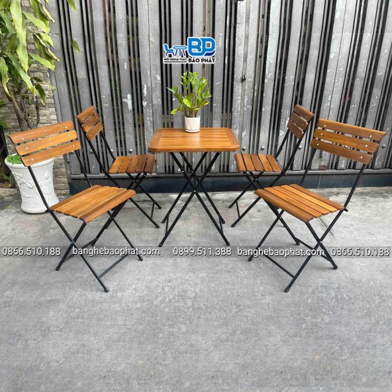 Bộ Bàn Ghế Xếp Nan Thẳng Patio-01 21 Bộ bàn ghế xếp nan thẳng Patio 01