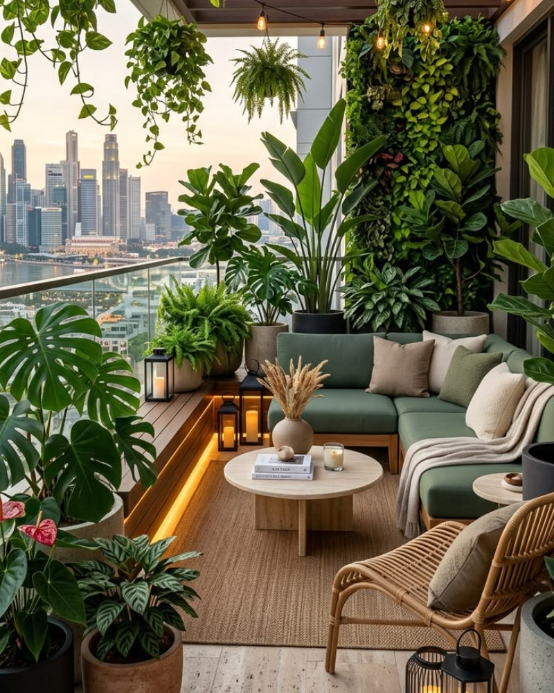 Decor ban công theo phong cách Nhiệt Đới