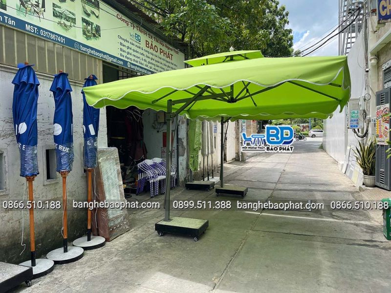 Ưu điểm của dù che nắng ngoài trời lệch tâm vuông 3 mét màu xanh đọt chuối