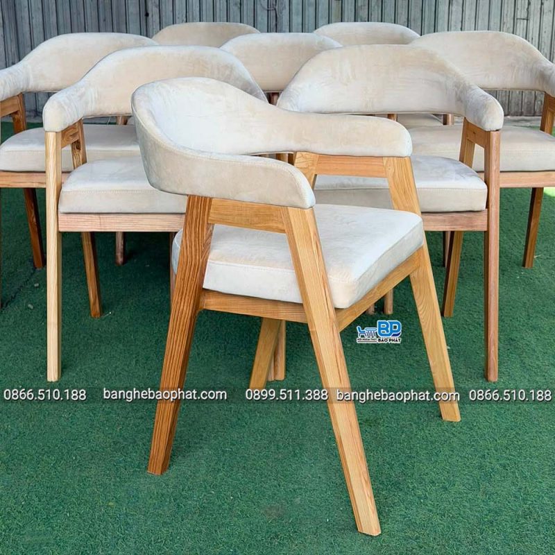 Ghế Abilene gỗ tự nhiên bọc nệm