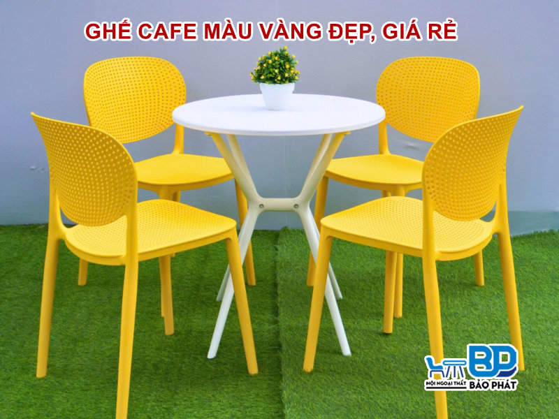 Ghế Cafe Màu Vàng Đẹp Hiện Đại Giá Rẻ