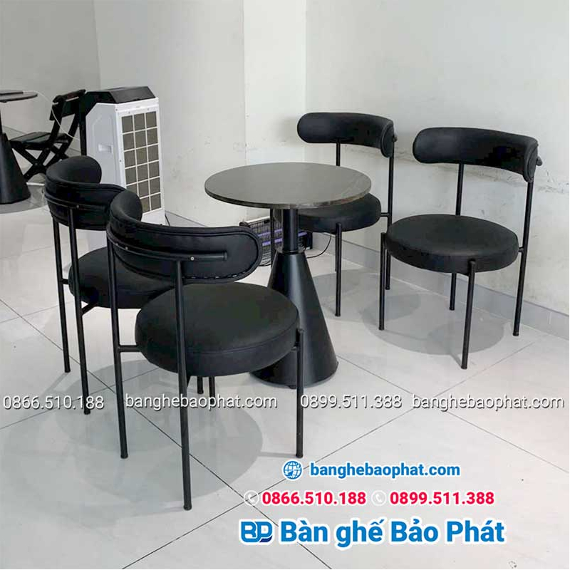 Ghế sắt tròn Simon mặt ngồi nệm
