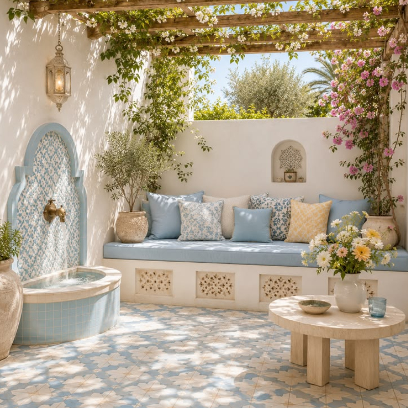 Mẫu Decor ban công chill theo phong cách Địa Trung Hải