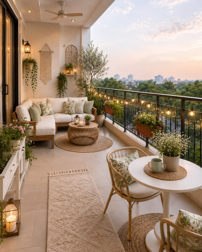 Mẫu decor ban công chill theo phong cách Bắc Âu