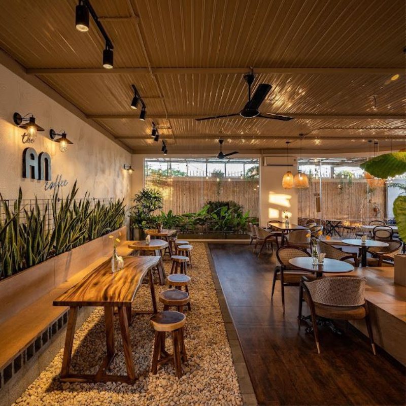 Mẫu thiết kế quán cafe bằng tre tre tối giản tinh tế