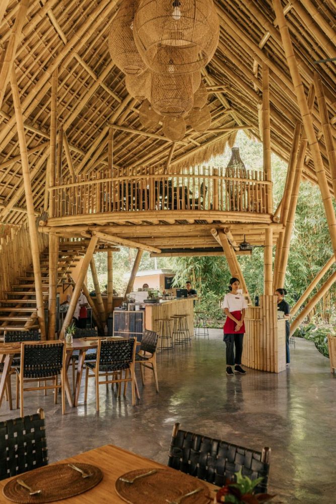 Quán cafe bằng tre 2 tầng