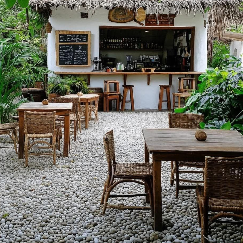 Quán cafe sân vườn 50m2 phong cách mộc