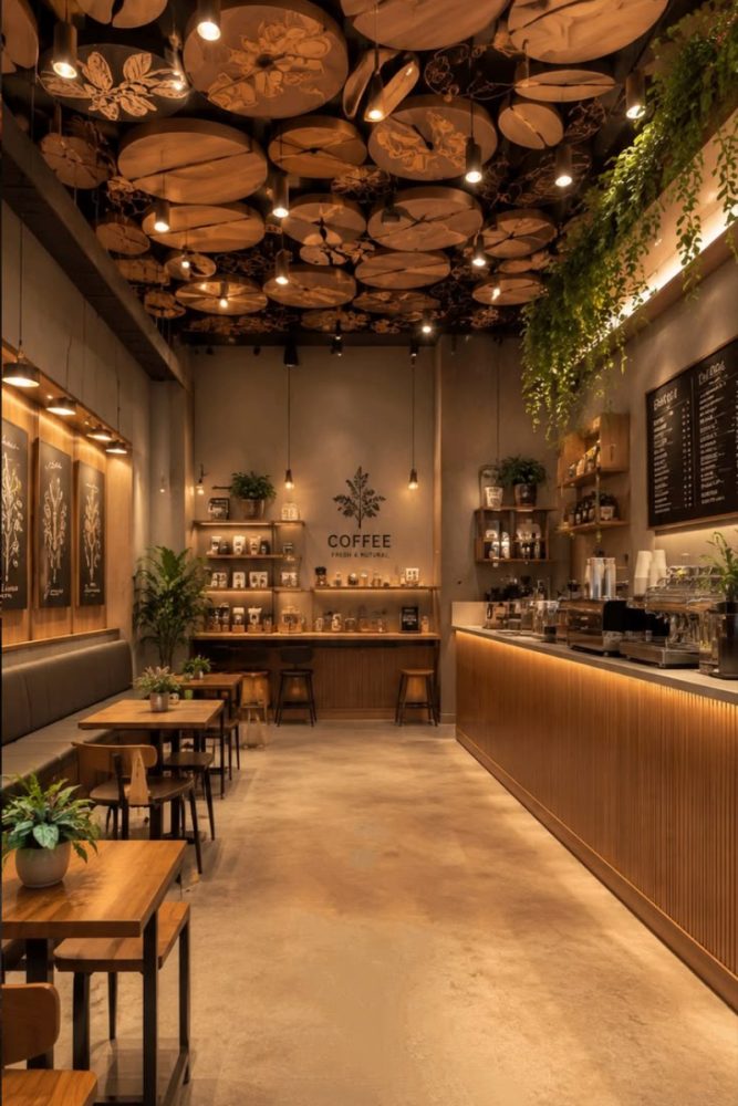 Mẫu thiết kế quán cafe DJ phong cách công nghiệp