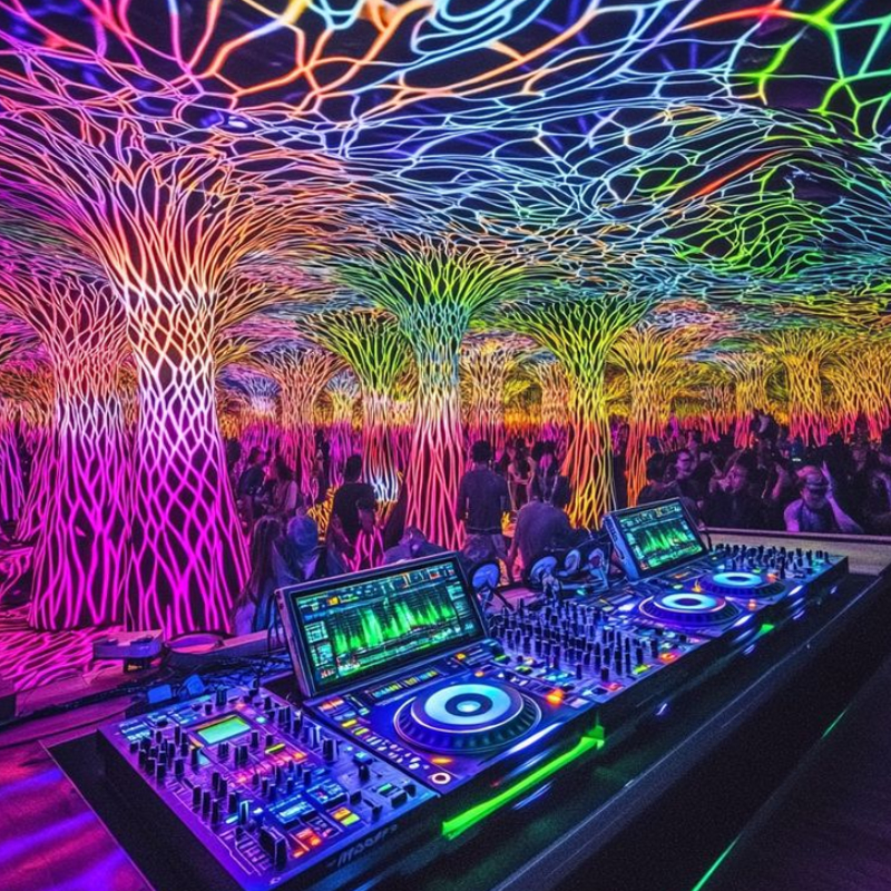 Thiết kế quán cafe DJ nghệ thuật ánh sáng thị giác