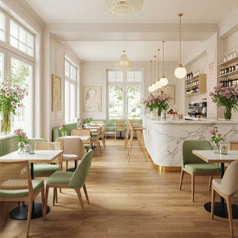 Mẫu quán cafe Hàn Quốc sang trọng thanh lịch